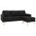 vidaXL 3-Sitzer-Sofa mit Hocker Schwarz Stoff