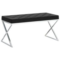 vidaXL Bank 97 cm Schwarz Samt und Edelstahl