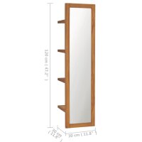 vidaXL Wandspiegel mit Regalen 30&times;30&times;120 cm Teak Massivholz