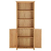 vidaXL B&uuml;cherregal mit 2 T&uuml;ren 70x30x180 cm Massivholz Eiche