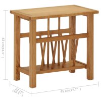 vidaXL Zeitungstisch 45x27x42 cm Eiche Massivholz