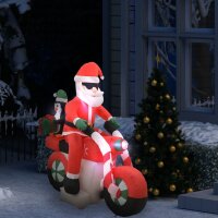 vidaXL Aufblasbarer Weihnachtsmann auf Motorrad LED IP44...