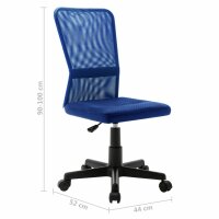 vidaXL B&uuml;rostuhl Blau 44x52x100 cm Netzgewebe