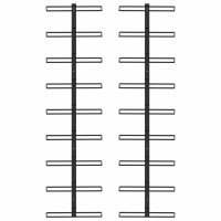 vidaXL Wand-Weinregale f&uuml;r 18 Flaschen 2 Stk. Schwarz Eisen