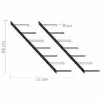 vidaXL Wand-Weinregale f&uuml;r 14 Flaschen 2 Stk. Schwarz Metall