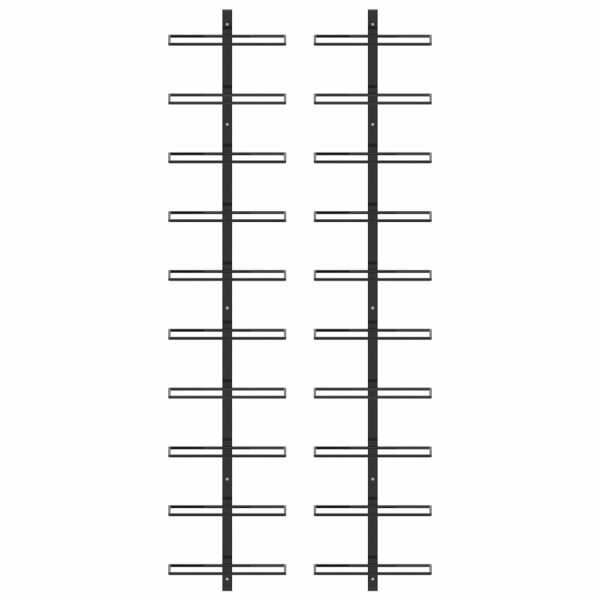 vidaXL Wand-Weinregale f&uuml;r 20 Flaschen 2 Stk. Schwarz Metall