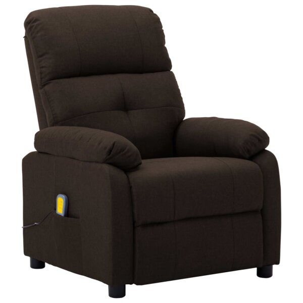 vidaXL Massagesessel Dunkelbraun Stoff