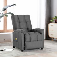 vidaXL Massagesessel Hellgrau Stoff
