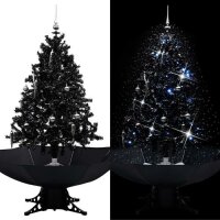 vidaXL Schneiender Weihnachtsbaum mit Schirmfu&szlig; Schwarz 140 cm PVC