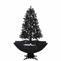 vidaXL Schneiender Weihnachtsbaum mit Schirmfu&szlig; Schwarz 170 cm PVC