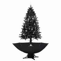 vidaXL Schneiender Weihnachtsbaum mit Schirmfu&szlig; Schwarz 190 cm PVC