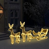 vidaXL Weihnachtsbeleuchtung 2 Rentiere und Schlitten...