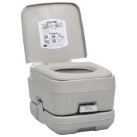 vidaXL Tragbare Campingtoilette Grau 10 + 10 L