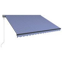 vidaXL Markise mit Windsensor &amp; LED 300x250cm Blau und Wei&szlig;