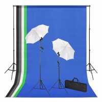 vidaXL Fotostudio-Set mit Hintergr&uuml;nden, Leuchten und Schirmen