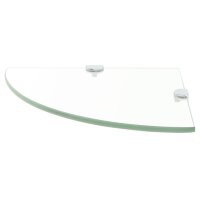 vidaXL Eckregale 2 Stk. mit verchromten Halterungen Glas Transparent