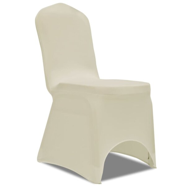 vidaXL Stretch-Stuhlhussen Creme 18 Stk.