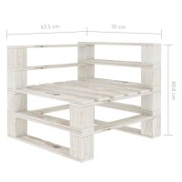 vidaXL Garten-Palettensofa 2-Sitzer mit Creme-Kissen Holz