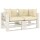 vidaXL Garten-Palettensofa 2-Sitzer mit Creme-Kissen Holz