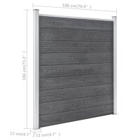 vidaXL Gartenzaun WPC 699x186 cm Grau