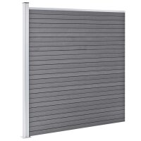 vidaXL WPC Zaun-Set 3 Quadrate + 1 Schr&auml;ge 619x186 cm Grau