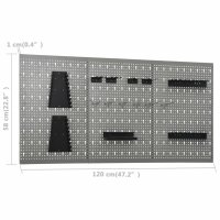 vidaXL Werkbank mit 3 Werkzeugw&auml;nden und 1 Wandschrank