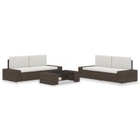 vidaXL 5-tlg. Garten-Lounge-Set Poly Rattan Braun