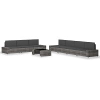 vidaXL 8-tlg. Garten-Lounge-Set Poly Rattan Grau