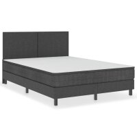 vidaXL Boxspringbett Dunkelgrau Stoff 140x200 cm