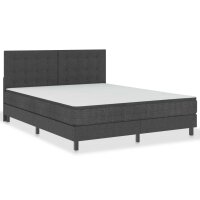 vidaXL Boxspringbett Dunkelgrau Stoff 160x200 cm