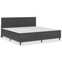 vidaXL Boxspringbett Dunkelgrau Stoff 200x200 cm