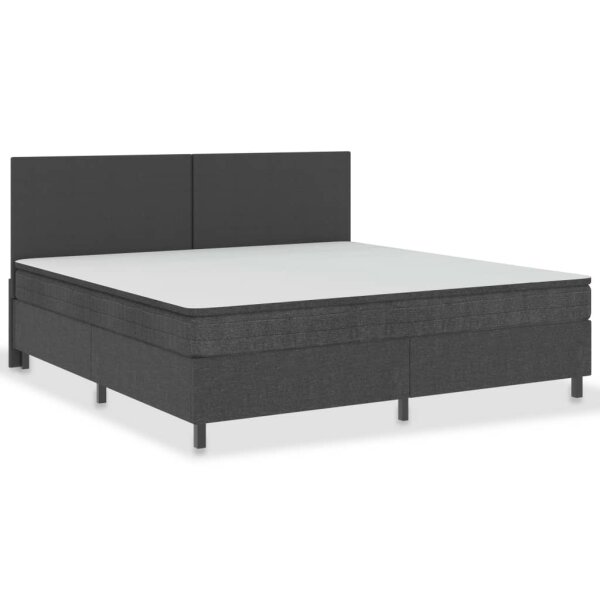 vidaXL Boxspringbett Dunkelgrau Stoff 200x200 cm