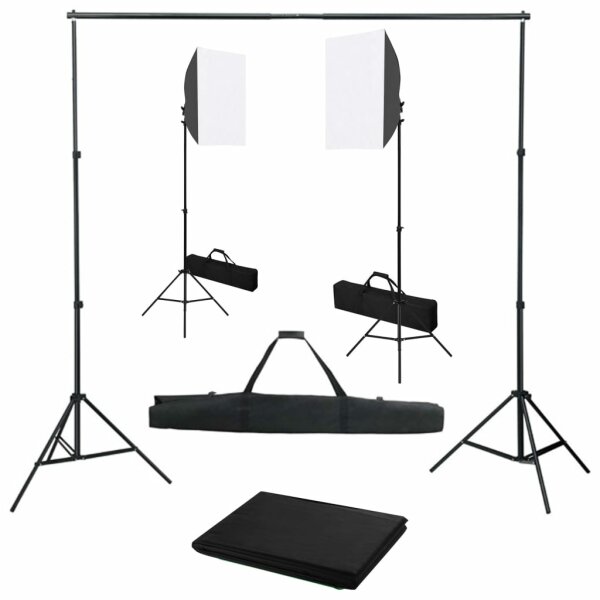 vidaXL Fotostudio-Set mit Softboxen und Hintergrundsystem