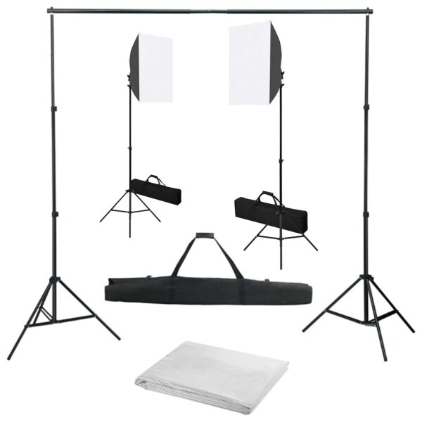 vidaXL Fotostudio-Set mit Softboxen und Hintergrundsystem