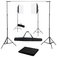 vidaXL Fotostudio-Set mit Softboxen und Hintergrundsystem