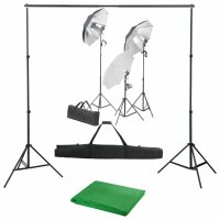 WOWONA Fotostudio-Set mit Lampen-Set und Hintergrund