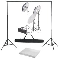 WOWONA Fotostudio-Set mit Lampen-Set und Hintergrund