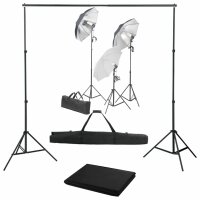 WOWONA Fotostudio-Set mit Lampen-Set und Hintergrund