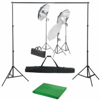 WOWONA Fotostudio-Set mit Lampen-Set und Hintergrund