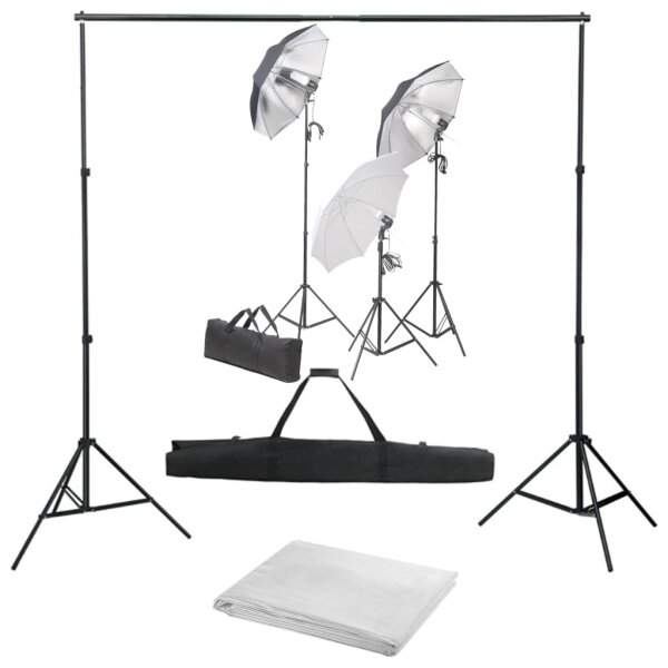 WOWONA Fotostudio-Set mit Lampen-Set und Hintergrund