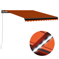 vidaXL Gelenkarmmarkise mit LED 300x250 cm Orange und Braun