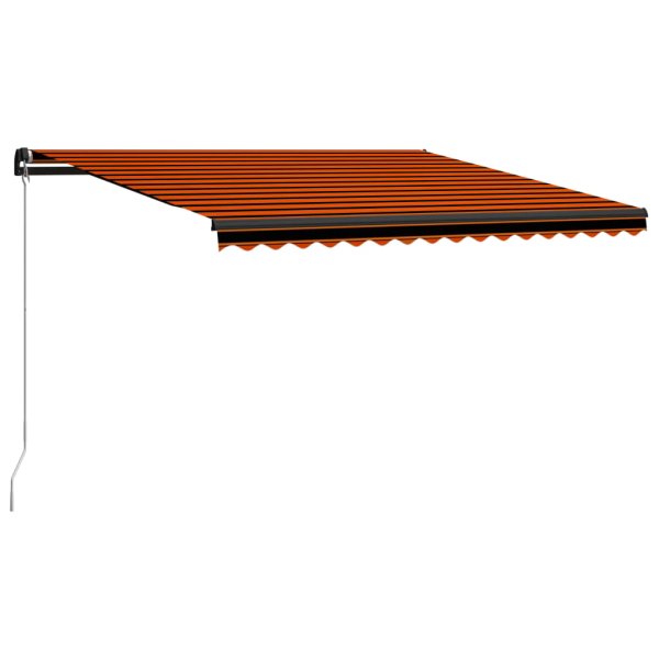 vidaXL Einziehbare Markise Handbetrieben LED 450x300cm Orange Braun