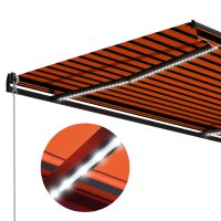 vidaXL Einziehbare Markise Handbetrieben LED 450x300cm Orange Braun
