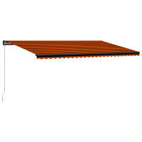 vidaXL Einziehbare Markise Handbetrieben LED 600x300cm Orange Braun