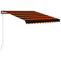vidaXL Einziehbare Markise mit Windsensor &amp; LED 350x250cm Orange Braun