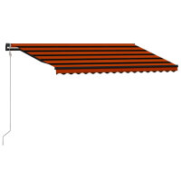 vidaXL Einziehbare Markise mit Windsensor &amp; LED 400x300cm Orange Braun