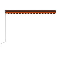 vidaXL Einziehbare Markise mit Windsensor &amp; LED 450x300cm Orange Braun