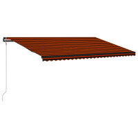 vidaXL Einziehbare Markise mit Windsensor &amp; LED 600x300cm Orange Braun