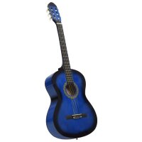 vidaXL Klassikgitarre für Anfänger mit Tasche Blau 4/4 39"