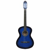 vidaXL Klassikgitarre für Anfänger mit Tasche Blau 4/4 39"